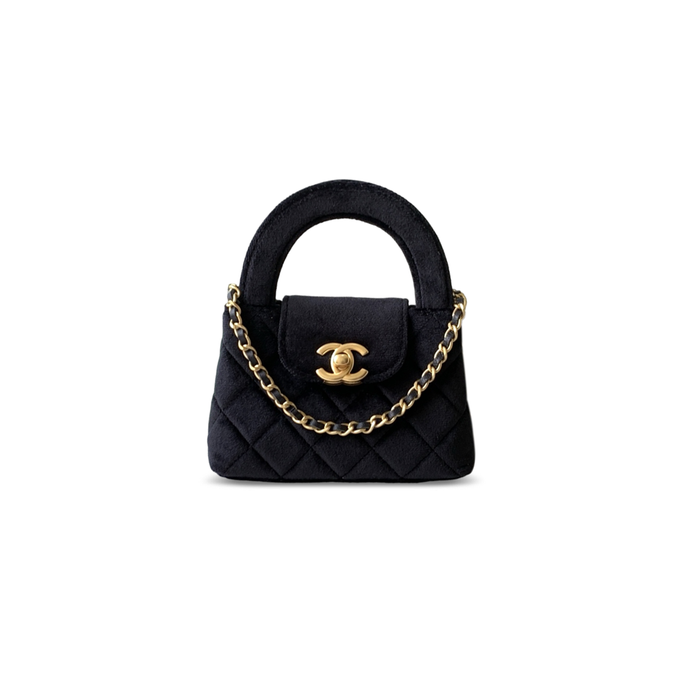 CHANEL KELLY NANO SHOPPING BAG VELVET AS3435 (12.5*8.3*4cm)
